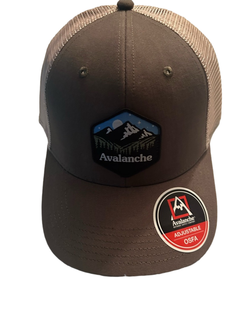 Avalanche Brown and Tan Mesh Cap SnapBack adjustable